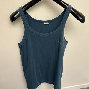 Vintage Diesel underwear  petrol blue fitted body tank M